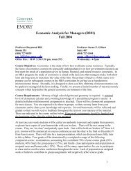 Course Outline, Readings and Problem Sets - Emory Goizueta ...