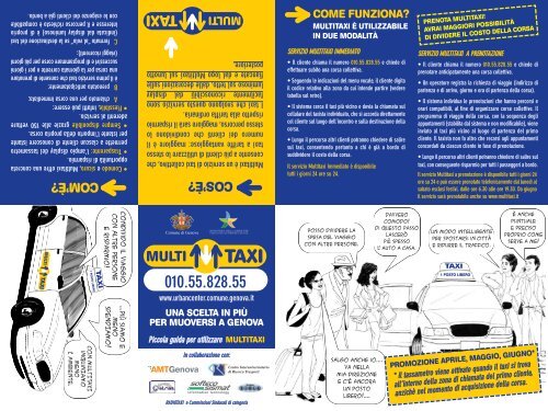 servizio multitaxi immediato - Urban Center - Comune di Genova