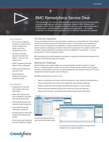 BMC Remedyforce Service Desk Datasheet - Meritide Inc.