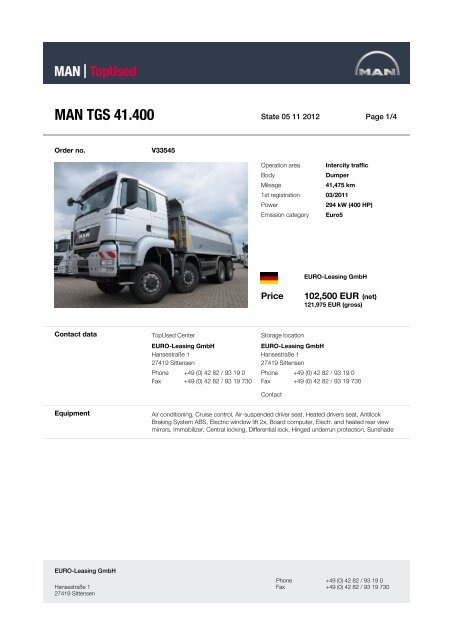 MAN TGS - specifications, equipment, photos, videos, overview