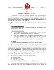 (steno) for in-service candidates - Jammu & Kashmir Police