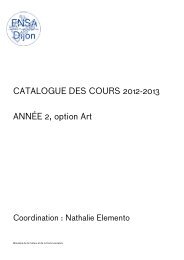 2A_catalogue des cours - (ENSA) Dijon