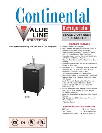 KC24 Models - Continental Refrigerator