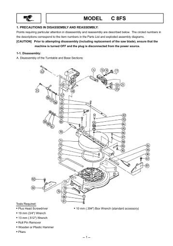 View Service Manual (PDF format 397 KB) - Tool Parts Direct . com