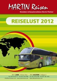 Reiselust 2012 - MARTIN | Reisebüro und Busunternehmen