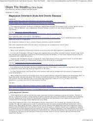 Magnesium Chloride In Acute And Chronic Diseases - MCS ...