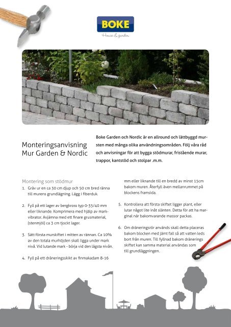 Monteringsanvisning Mur Garden & Nordic - Bygghemma