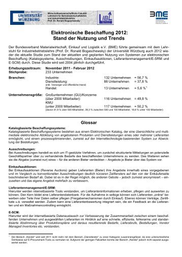 BME-Stimmungsbarometer E-Procurement 2012 - CfSM