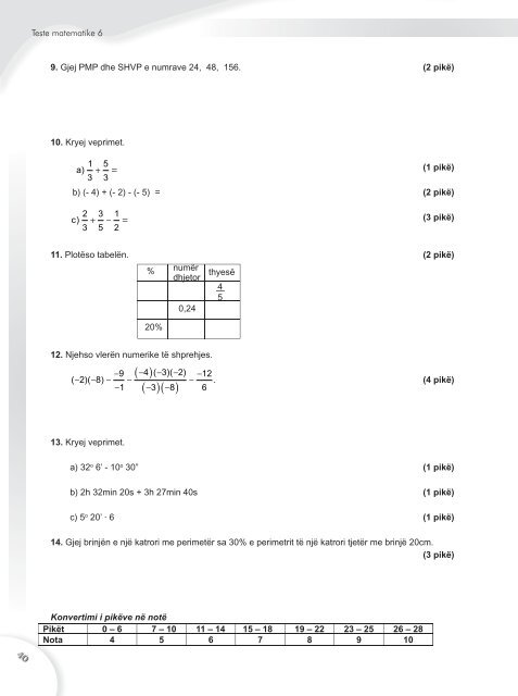 teste matematika VI.indd - Albas