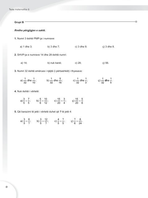 teste matematika VI.indd - Albas