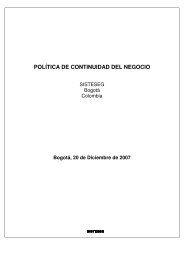POLÃTICA DE CONTINUIDAD DEL NEGOCIO - sisteseg colombia