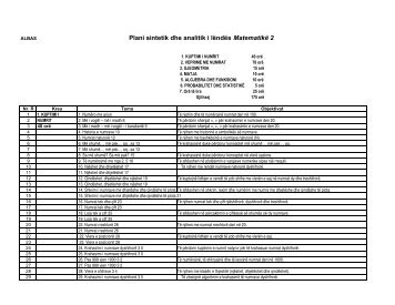 Plani Matematike 2 - Albas