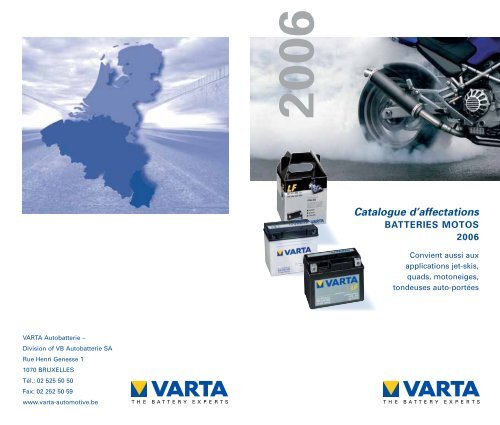 Catalogue d'affectations - VARTA Automotive PartnerNet