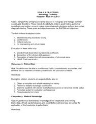 GOALS & OBJECTIVES Neurology Clerkship ... - WebCampus