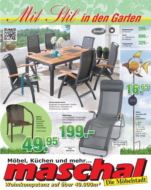 Mit Stil in den Garten Wohnkompetenz auf über ... - Maschal Möbel