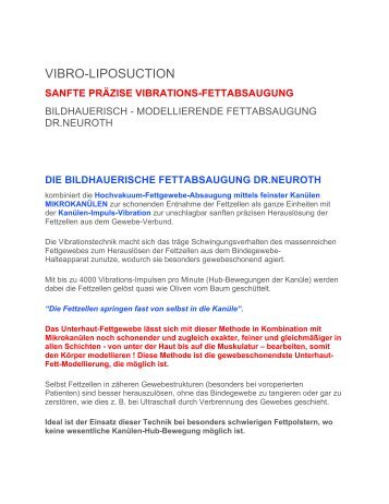 INFO-DOWNLOAD VIBRO-LIPOSUCTION â textversion - Imedo