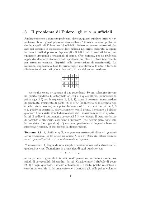 Eulero e il problema dei 36 ufficiali (Maurizio Garrione)