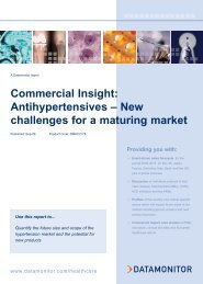 Commercial Insight: Antihypertensives â New ... - Datamonitor