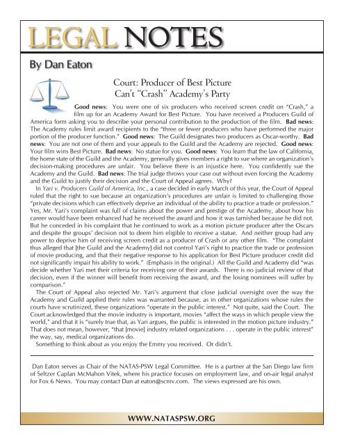 NATAS Pacific Southwest Chapter May 2008 Newsletter - National ...