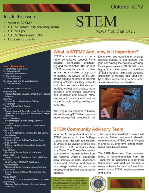 What is STEM? - DuPage County Regional Office of Education