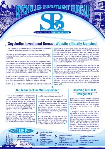 Seychelles Investment Bureau: Website officially launched