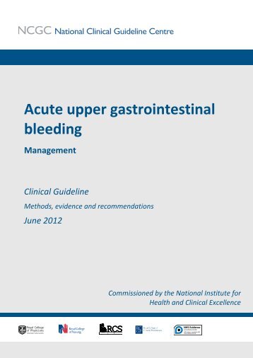 Acute upper gastrointestinal bleeding - National Institute for Health ...