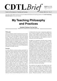 My Teaching Philosophy and Practices - CDTL - National University ...