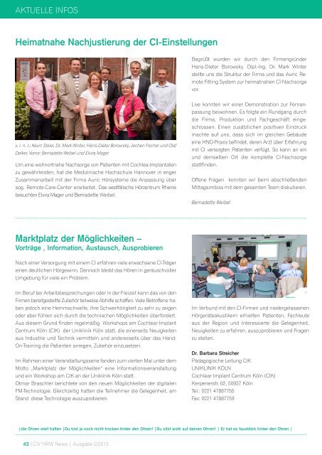 CIV NRW - Cochlear Implant Verband Nordrhein-Westfalen e.V.