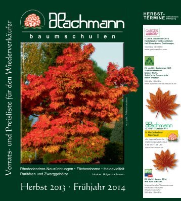 Herbst 2013 · Frühjahr 2014 - Baumschule Hachmann