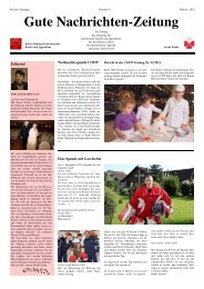 Gute Nachrichten-Zeitung - Berner Stiftung fÃ¼r krebskranke Kinder ...