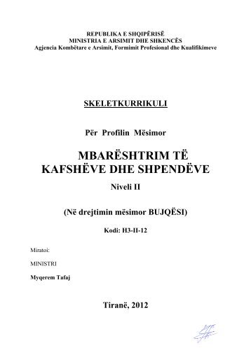 MBARÃSHTRIM TÃ KAFSHÃVE DHE SHPENDÃVE