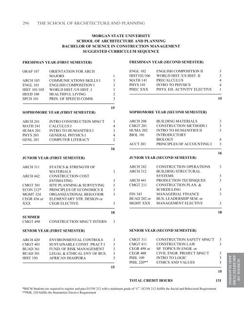 the school of architecture and planning - Morgan State University