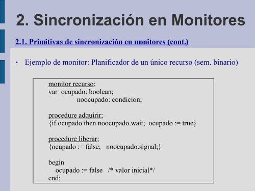 Tema 3: MONITORES - Departamento de Lenguajes y Sistemas ...