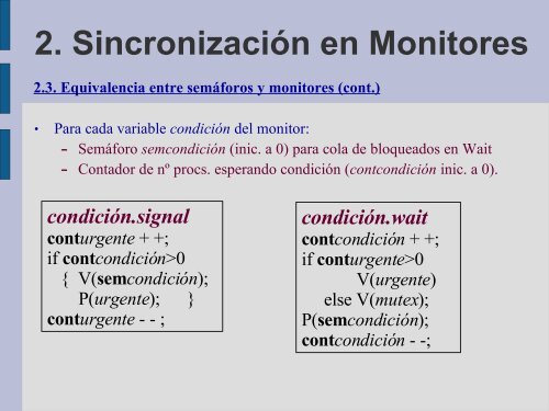 Tema 3: MONITORES - Departamento de Lenguajes y Sistemas ...