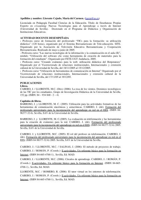 Curriculum PDF - Grupo de TecnologÃa Educativa - Universidad de ...