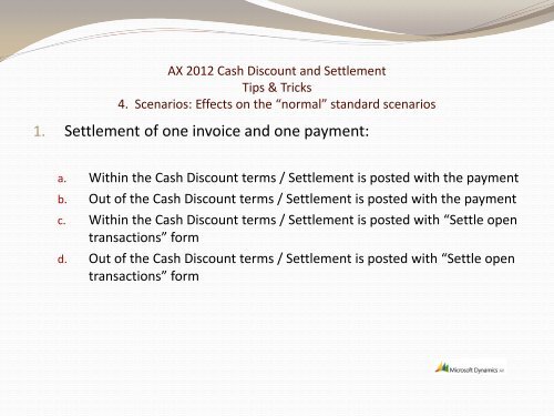 AX 2012 Cash Discount and Settlements - TechNet Blogs