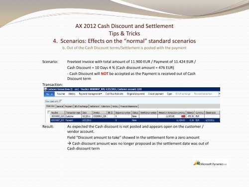 AX 2012 Cash Discount and Settlements - TechNet Blogs