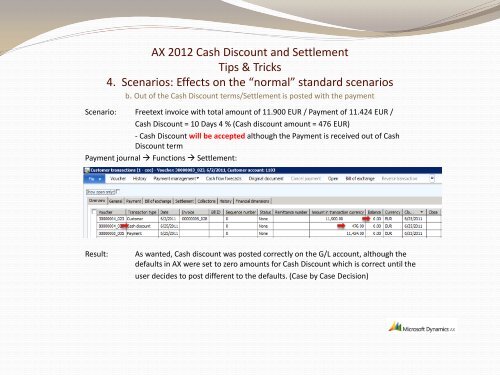 AX 2012 Cash Discount and Settlements - TechNet Blogs