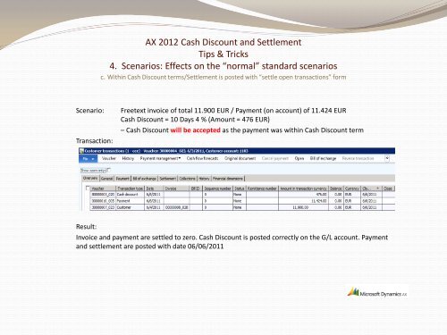 AX 2012 Cash Discount and Settlements - TechNet Blogs