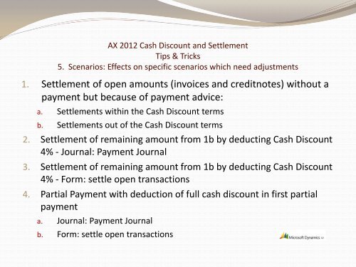 AX 2012 Cash Discount and Settlements - TechNet Blogs