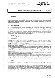 Merkblatt DTC BestÃ¤tigungen und PrÃ¼fberichte