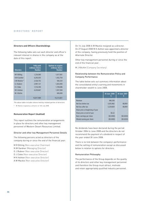 view - Western Desert Resources