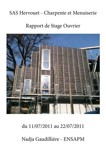 Charpente et Menuiserie Rapport de Stage Ouvrier - Le rÃ©seau ...