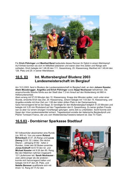 2. Stundenlauf am 13. Juli 2003