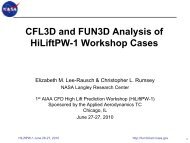 CFL3D and FUN3D Analysis of HiLiftPW-1 Workshop Cases - NASA