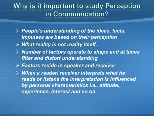 Perception in Communication