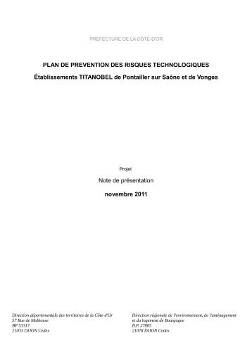 PLAN DE PREVENTION DES RISQUES ... - Acerib.fr