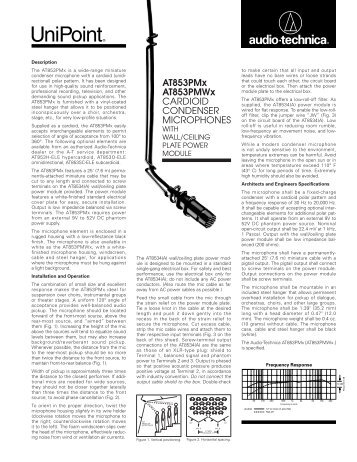 AT853PMx, AT853PMWx Specification Sheet - Audio-Technica