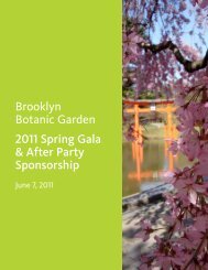 Brooklyn Botanic Garden 2011 Spring Gala & After Party Sponsorship