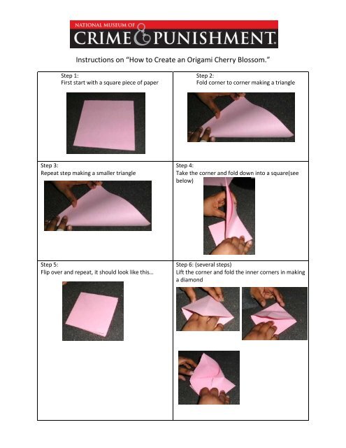 How to Make an Origami Cherry Blossom - Crime Museum